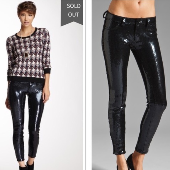 Blank NYC Black Sequin Spray On Skinny Pants - Picture 2 of 6
